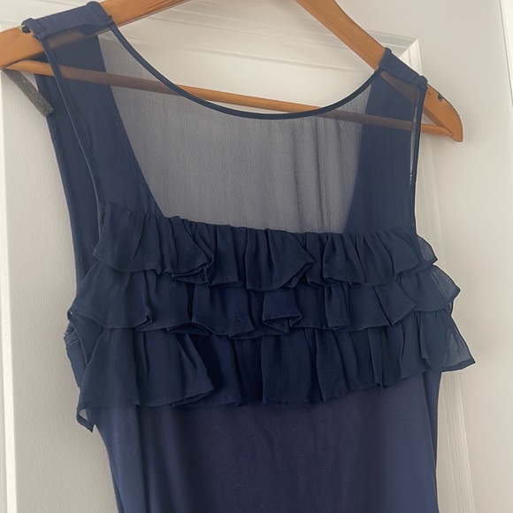 🎉SALE🎉ARDEN B Navy Ruffle Top - Picture 2 of 4